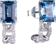 Kahn High Jewelry London Blue Topaz Earrings with Diamonds