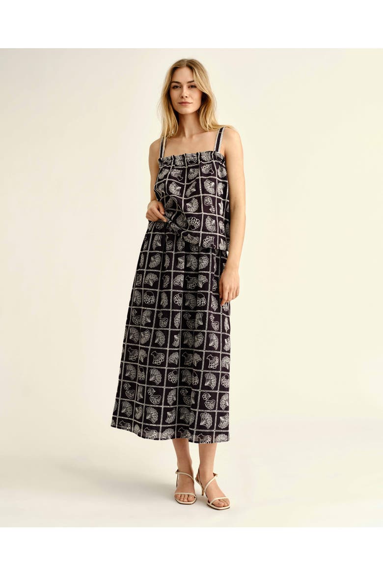 Celine Eyelet Midi Skirt, Alternate, color, Midnight Blue