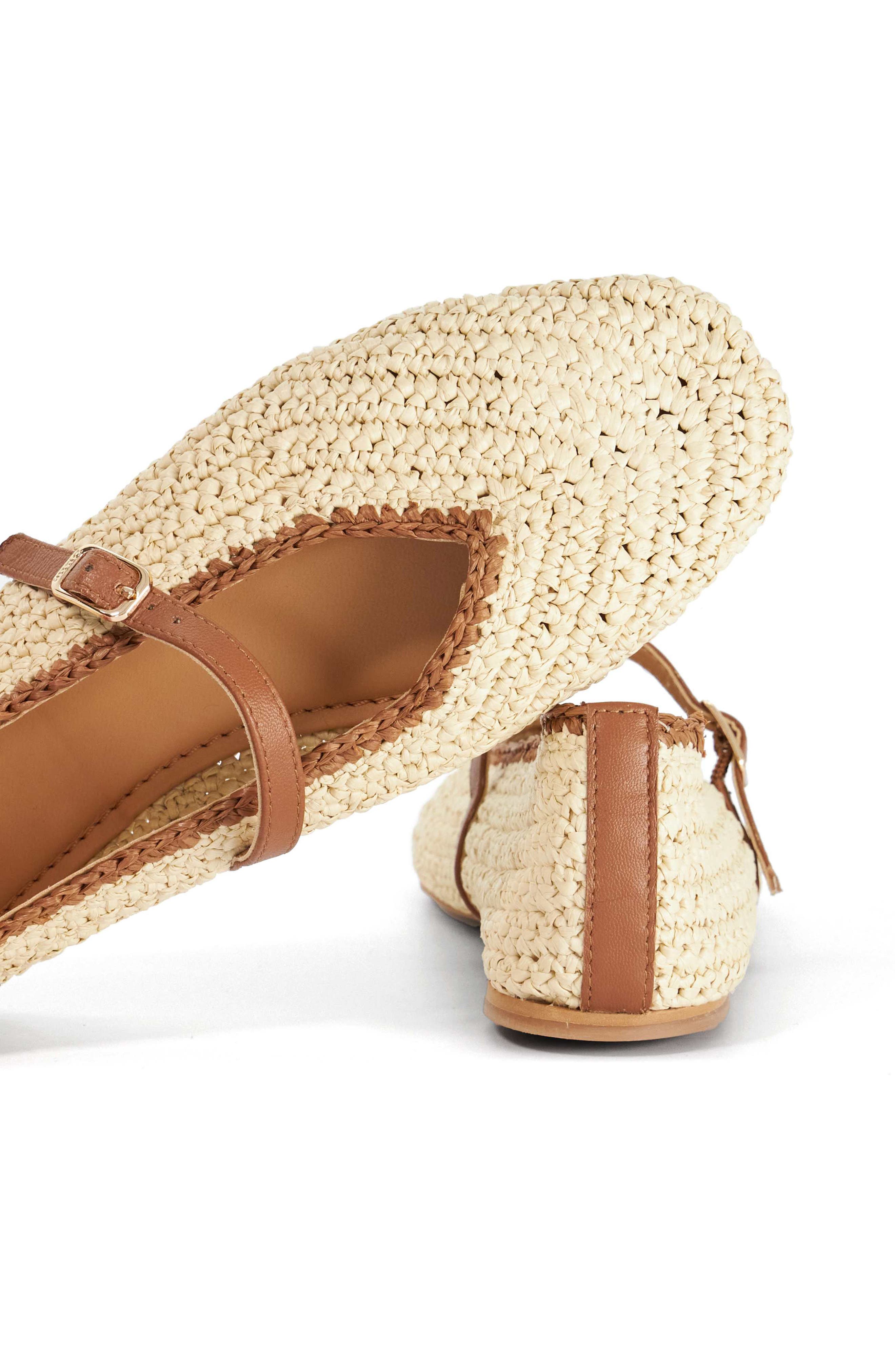 Dune London Haloha Mary Jane Flat, Alternate, color, Natural