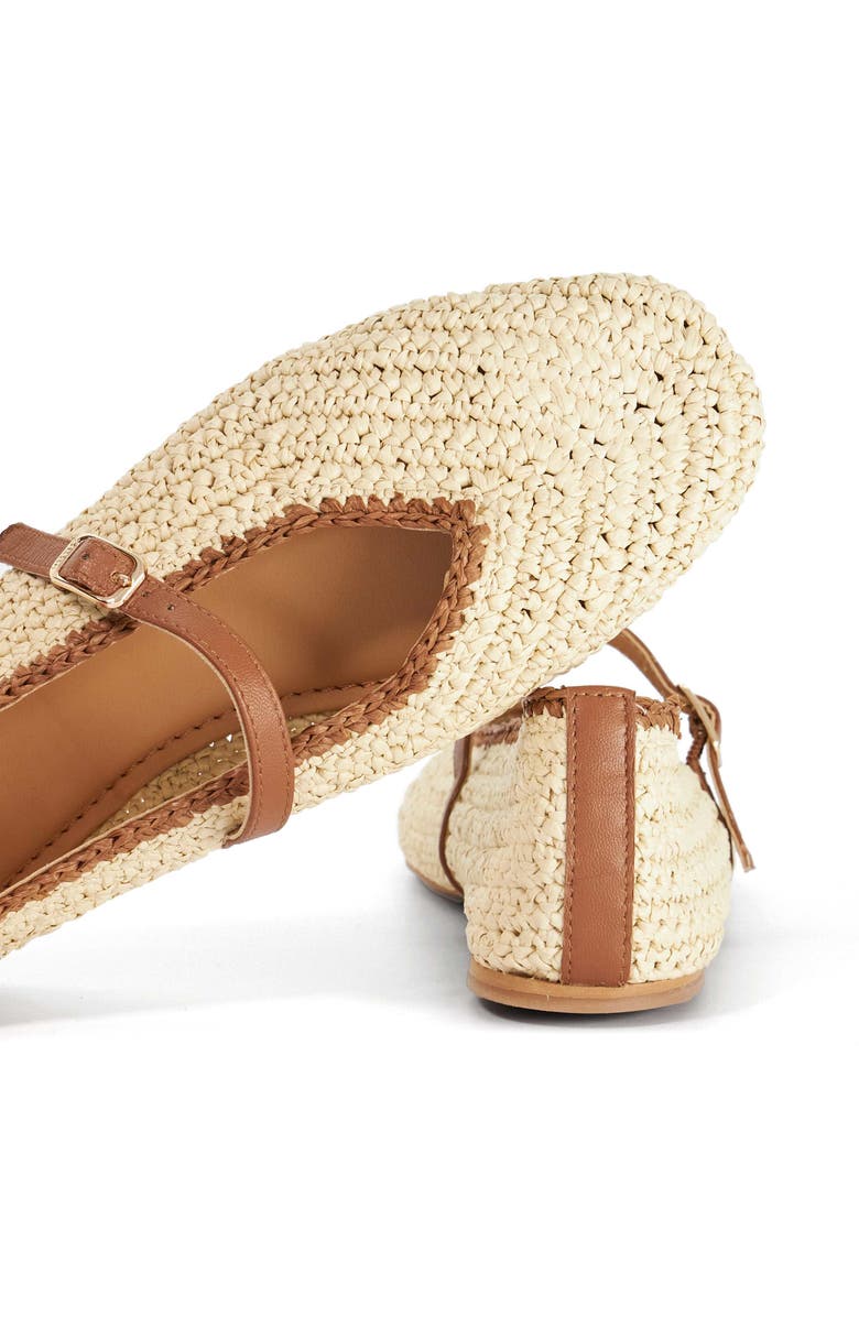 Dune London Haloha Mary Jane Flat, Alternate, color, Natural