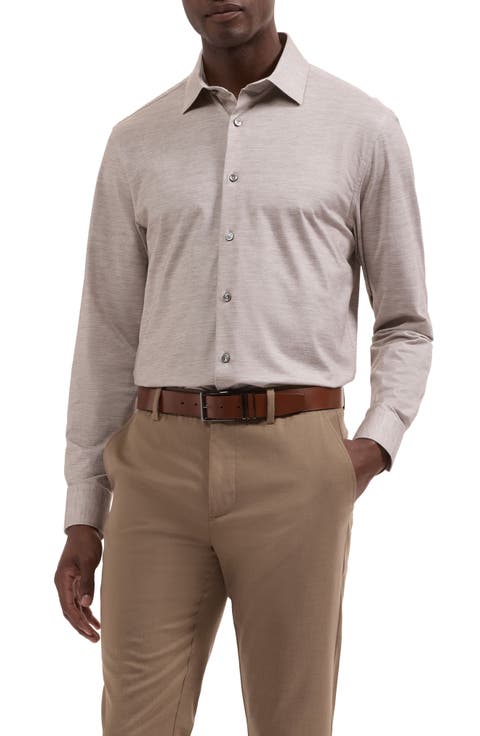 James OoohCotton® Heathered Button-Up Shirt