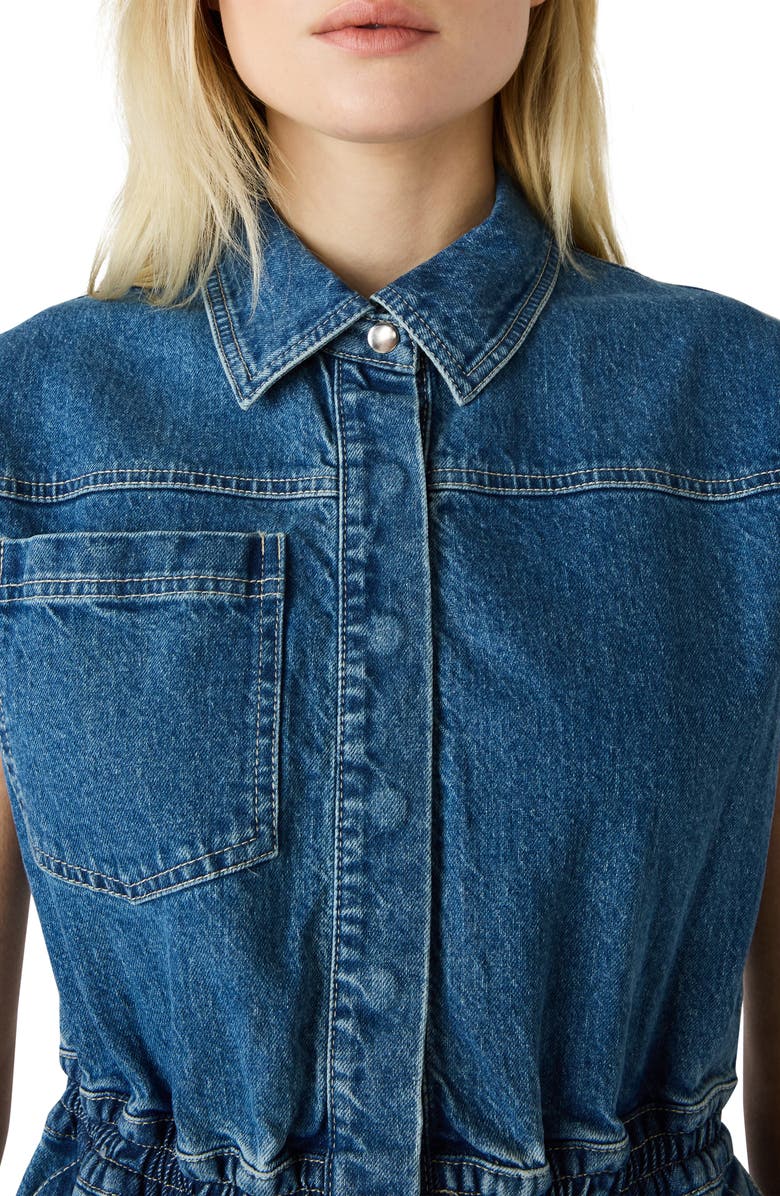 Steve Madden Robbie Denim Minidress, Alternate, color, Aruba Blue