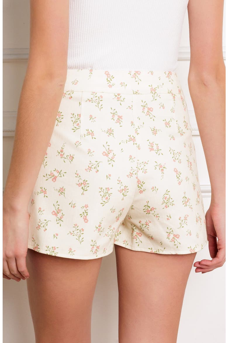 Floral Ruffle Faux Wrap Skort, Alternate, color, IVORY
