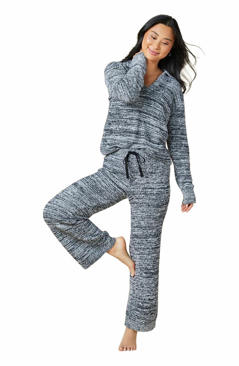 Softies Heather  Marshmallow Johnny Collar Lounge Set, Main, color, 