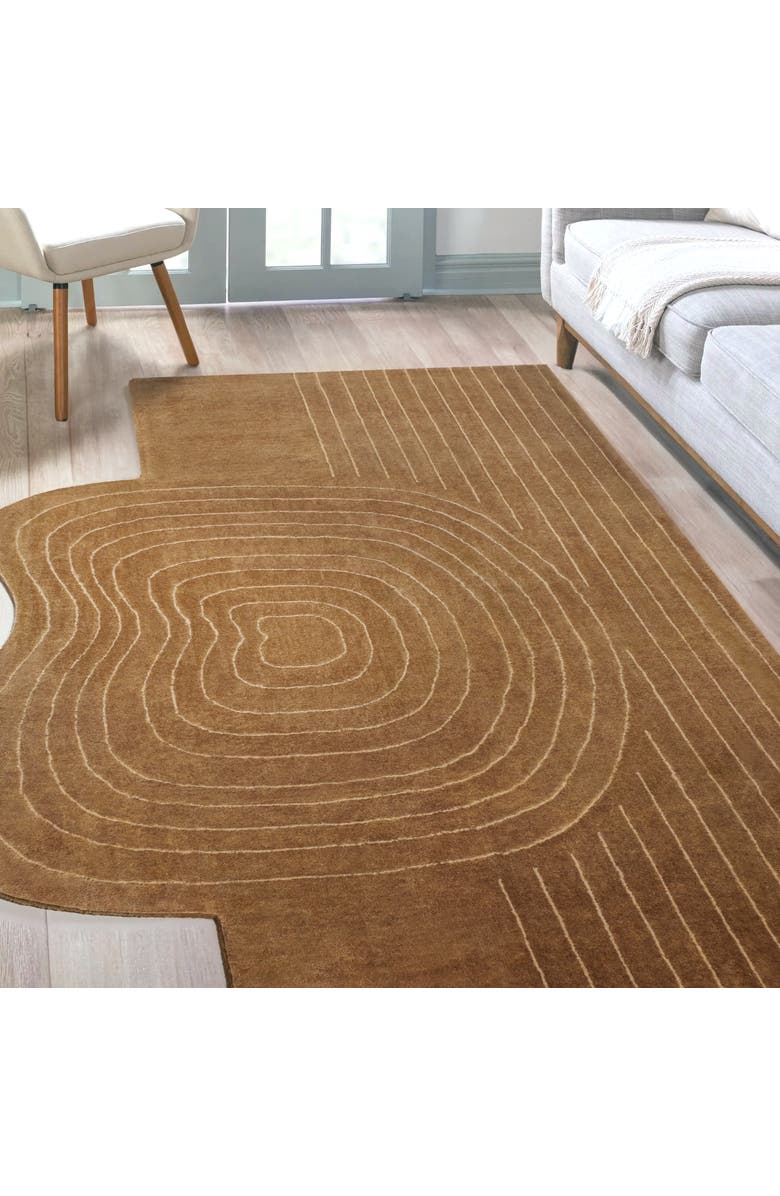 JONATHAN Y Retro Bohemian Abstract Striped Handwoven Wool Area Rug, Alternate, color, 