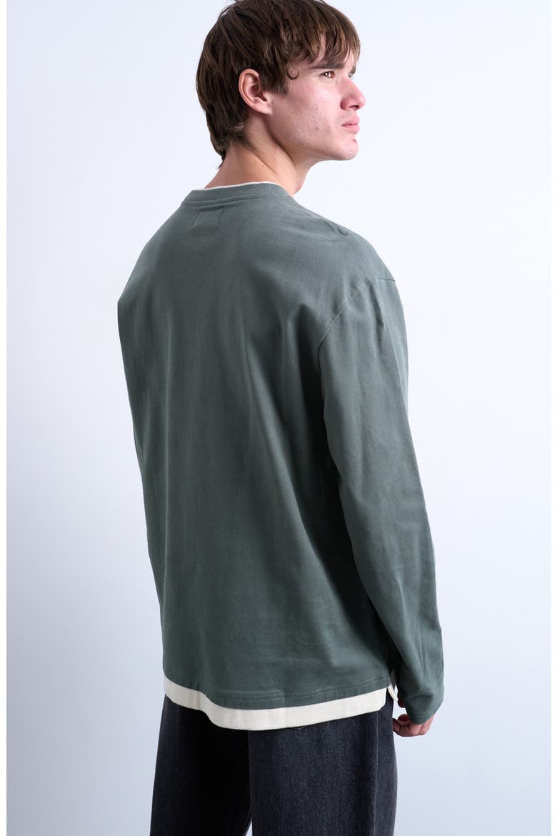 Layered Long Sleeve T-Shirt, Alternate, color, SAGE