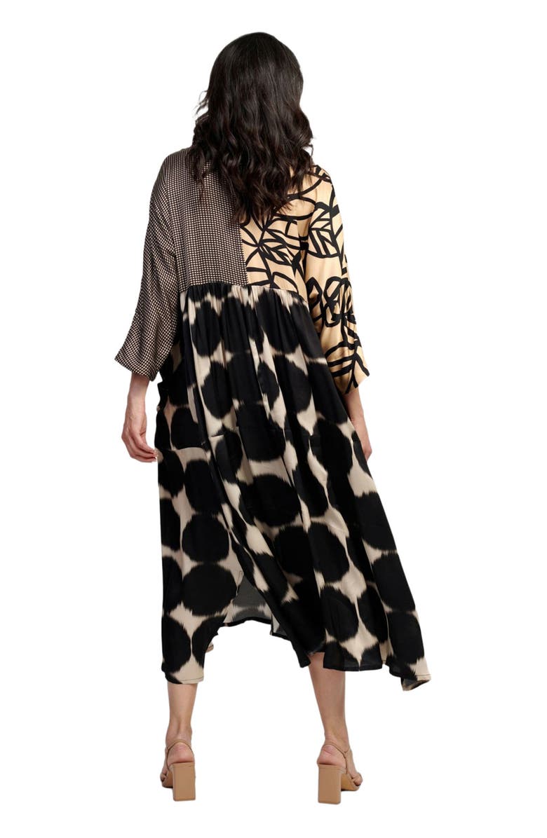Alembika Serene mixed print relaxed maxi shirt-dress, Alternate, color, 
