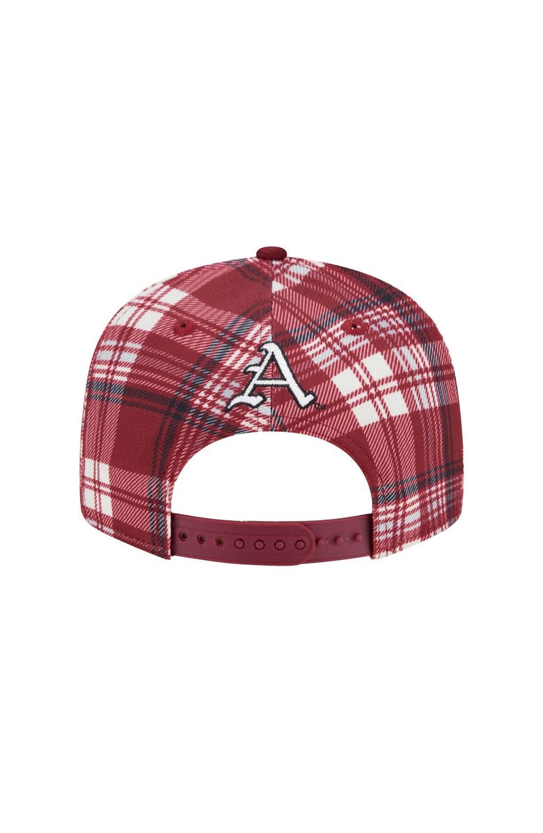 New Era Men's New Era Cardinal Arkansas Razorbacks Plaid 9FIFTY Snapback Hat, Alternate, color, 
