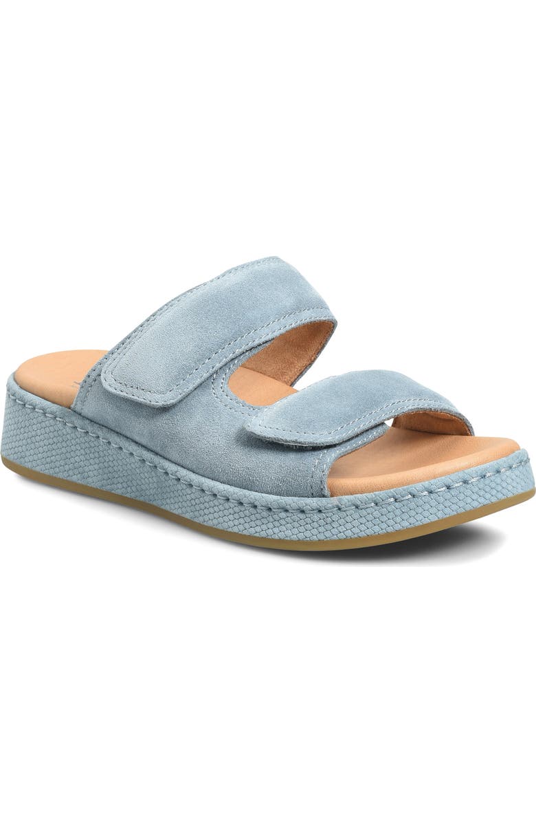Børn Vivian Wedge Sandal, Main, color, Light Blue Suede