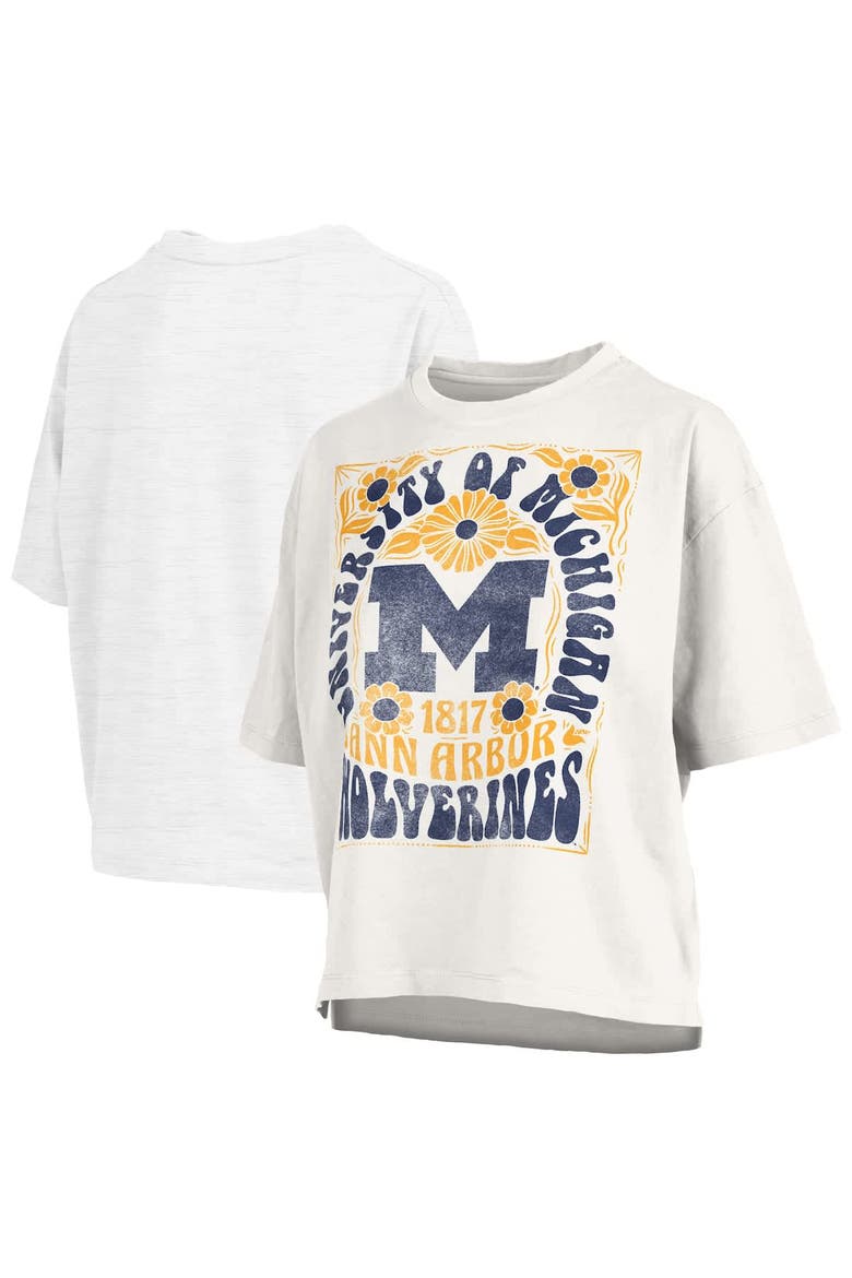 Women's Pressbox White Michigan Wolverines Harmony Oversized T-Shirt, Alternate, color, White