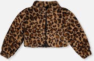 Deux par Deux Leopard Faux Fur Button Front Side Pocket Jacket
