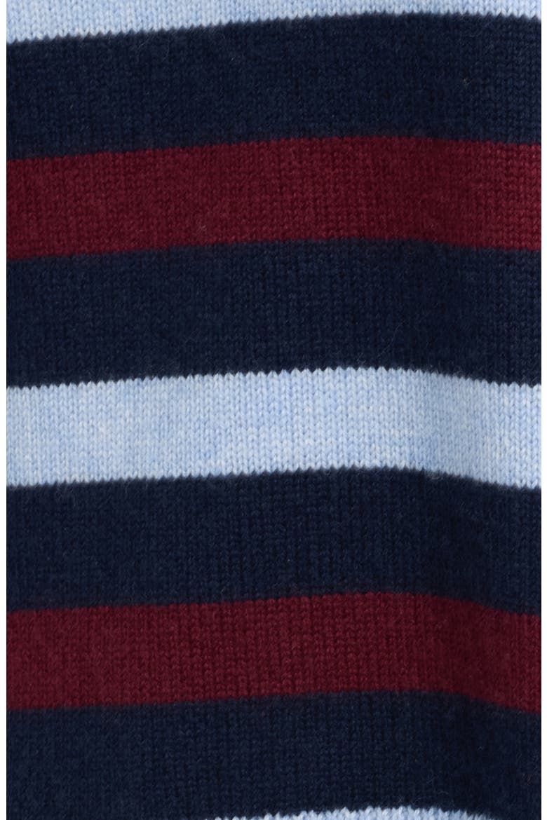Delora Stripe Polo Sweater, Alternate, color, TAWNY NAVY STRIPE