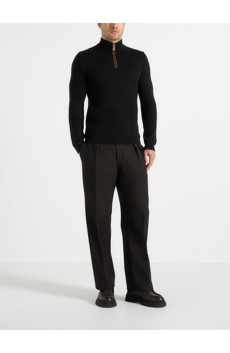 Manière De Voir Torin Quarter Zip Knit Jumper, Alternate, color, Black