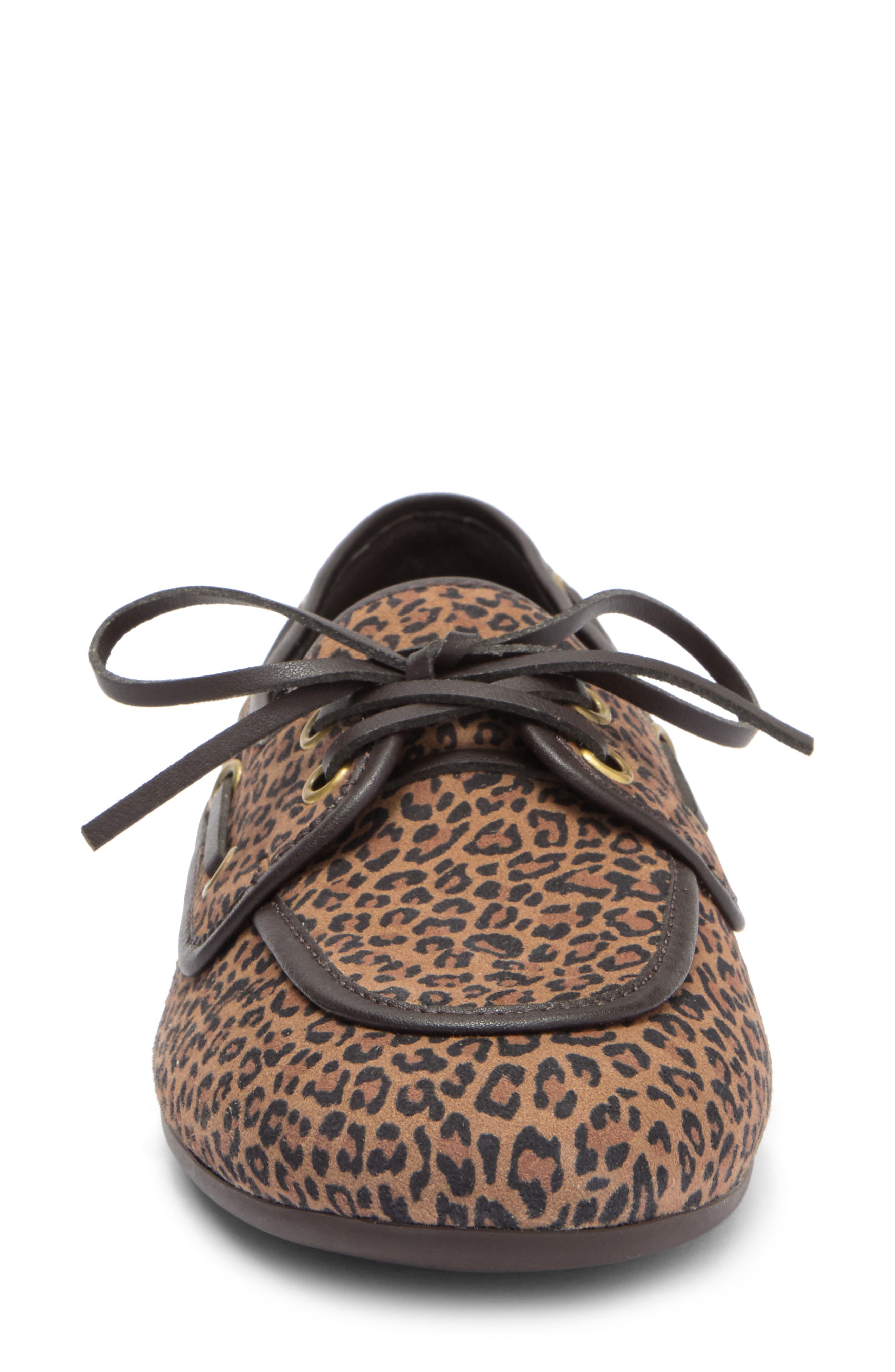 Jeffrey Campbell Boast Boat Shoe, Alternate, color, Tan Black Cheetah Suede