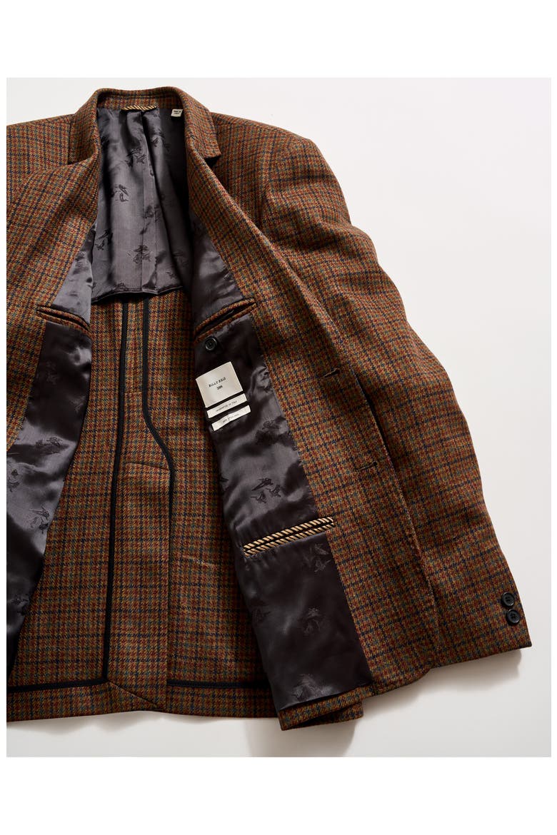 Archie Wool Houndstooth Check Jacket, Alternate, color, BROWN MULTI