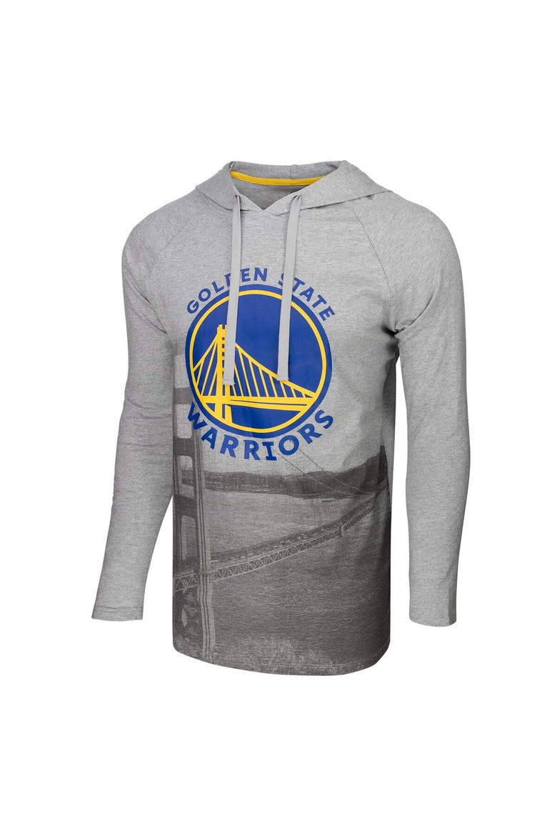 Men's Stadium Essentials Heather Gray Golden State Warriors Atrium Raglan Long Sleeve Hoodie T-Shirt, Alternate, color, Heather Gray