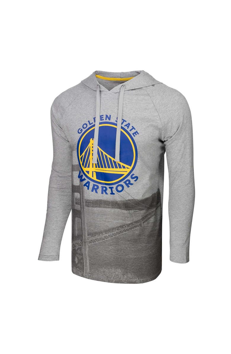 Stadium Essentials Men's Stadium Essentials Heather Gray Golden State Warriors Atrium Raglan Long Sleeve Hoodie T-Shirt, Alternate, color, Heather Gray