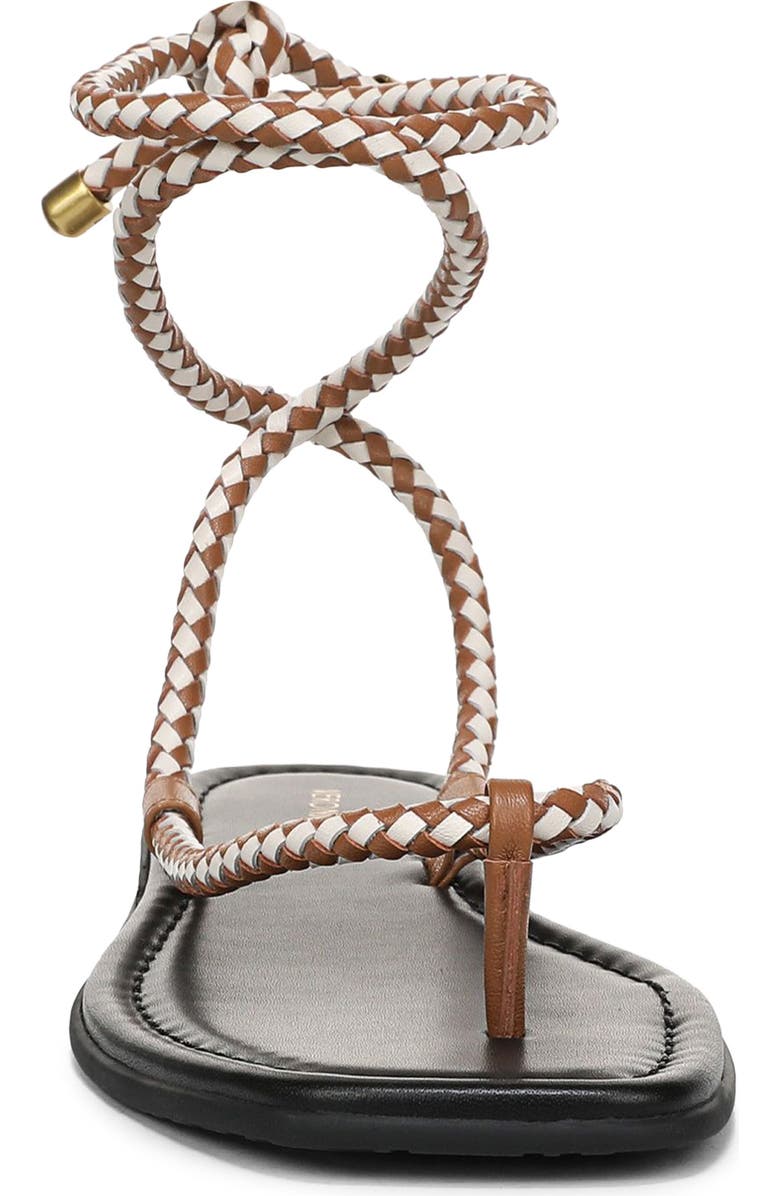 Veronica Beard Carmina Woven Cord Ankle Wrap Sandal, Alternate, color, Hazelwood/ Ecru