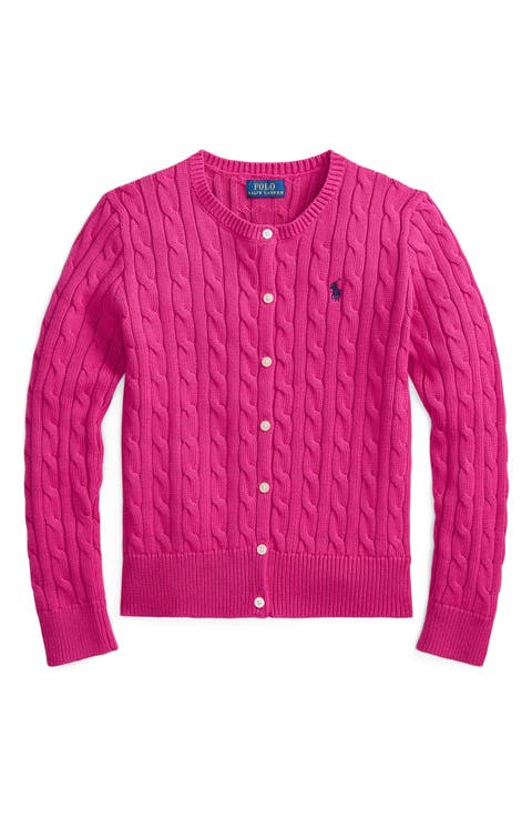 Kids' Cable Stitch Cotton Cardigan