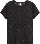 BP. Short Sleeve Stretch Lace Top