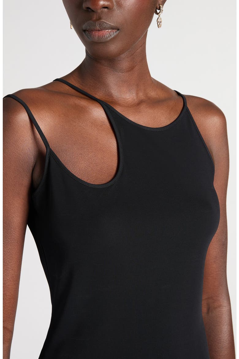Asymmetric Jersey Camisole, Alternate, color, BLACK