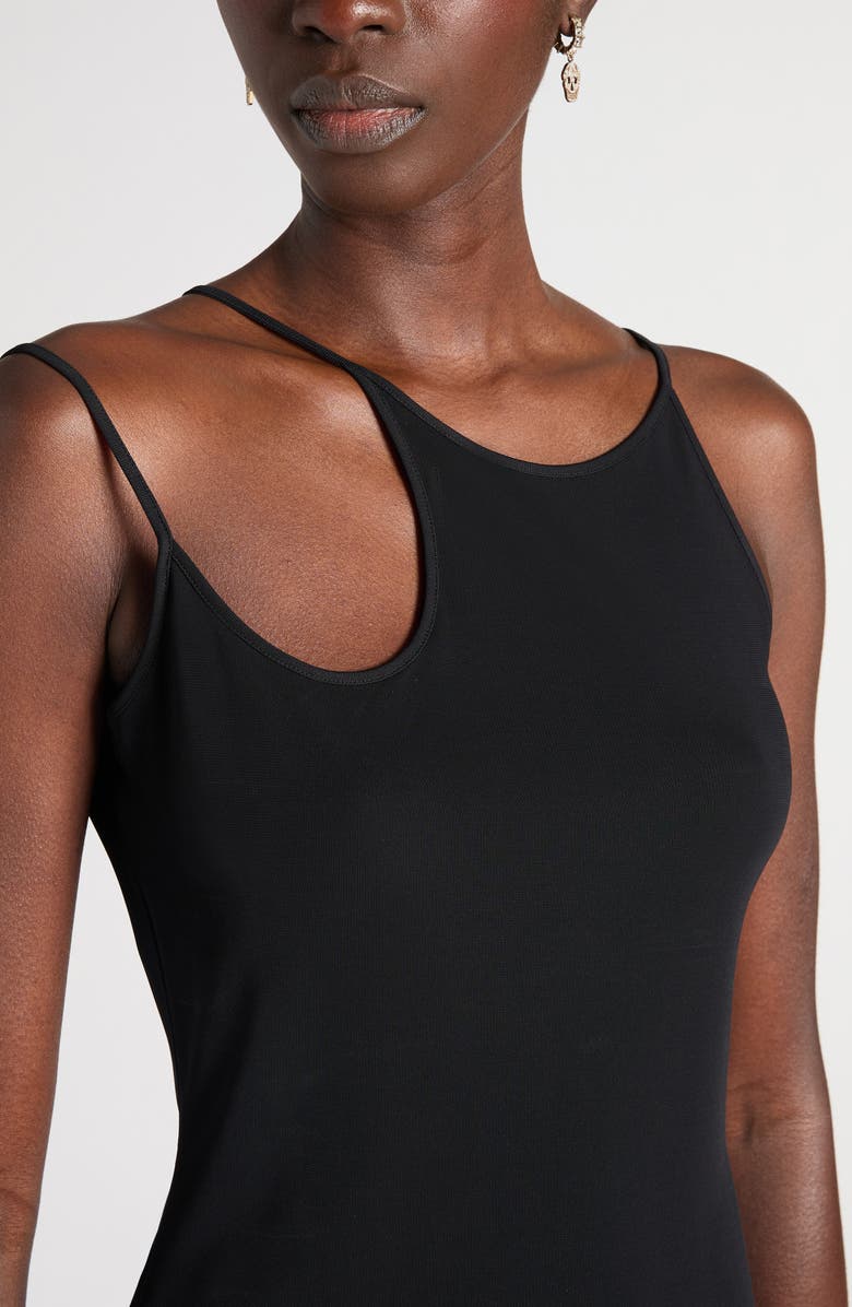 McQueen Asymmetric Jersey Camisole, Alternate, color, Black