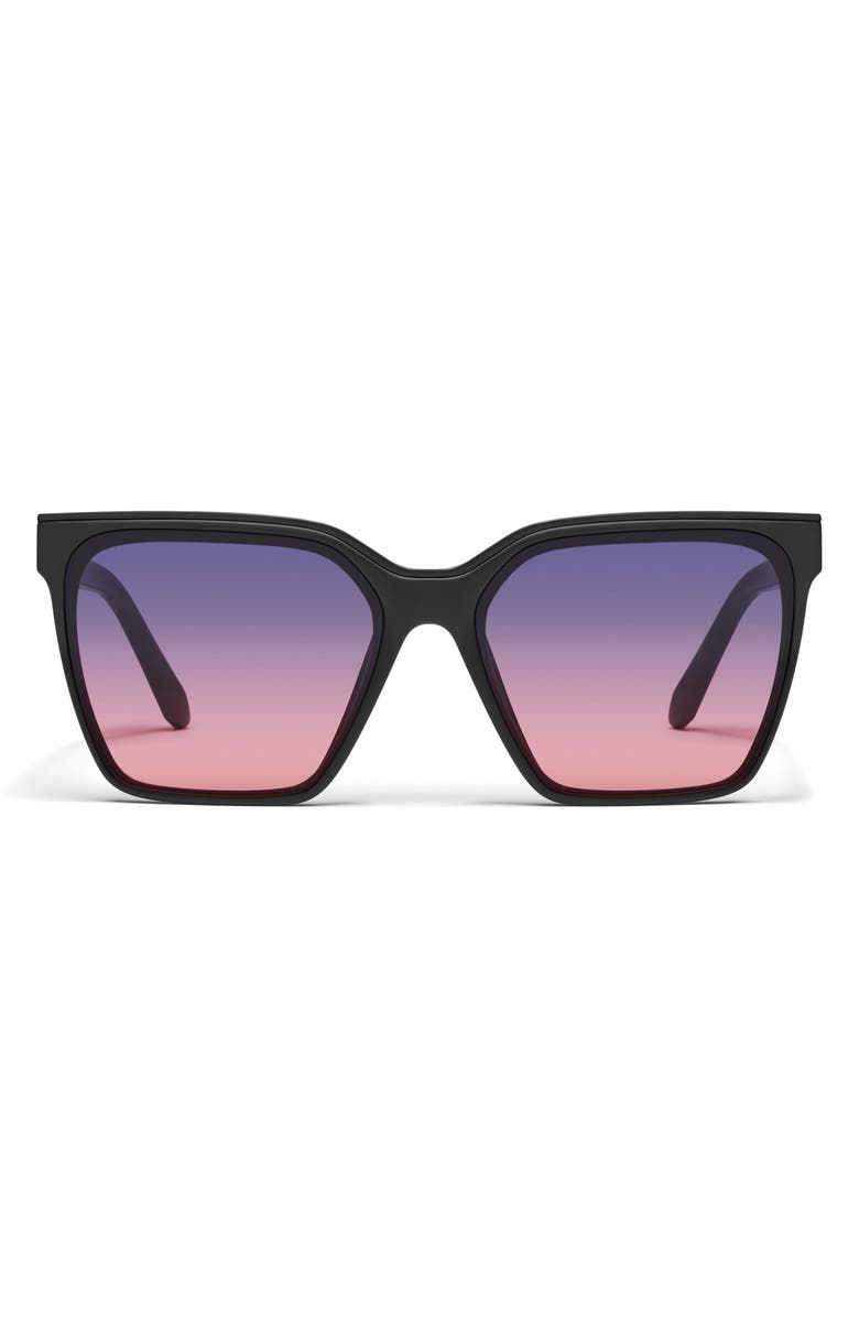 QUAY Level Up 60mm Square Sunglasses, Main, color, Matte Black/ Dusk Pink