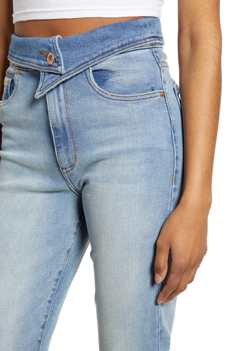 STS Blue Alicia Foldover Waist Crop Mom Jeans, Alternate, color,