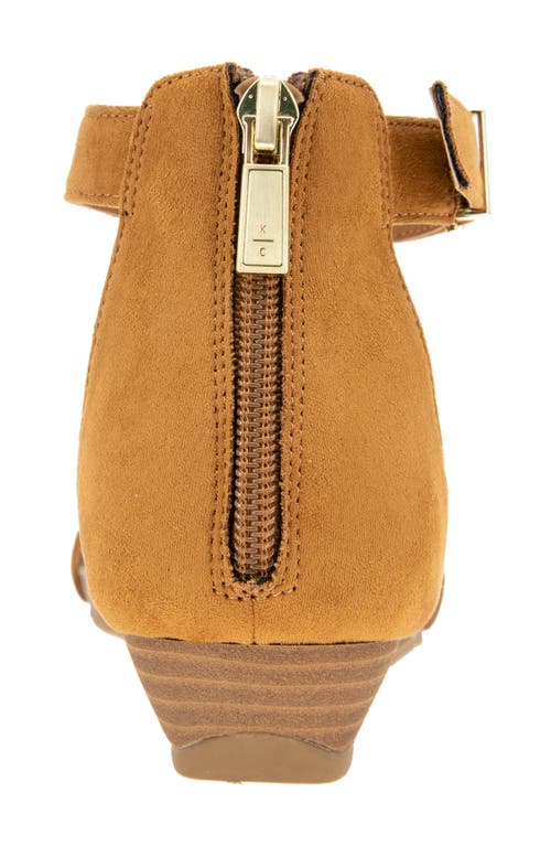Reaction Kenneth Cole Glytoni Fringe T-strap Sandal In Tan Micro