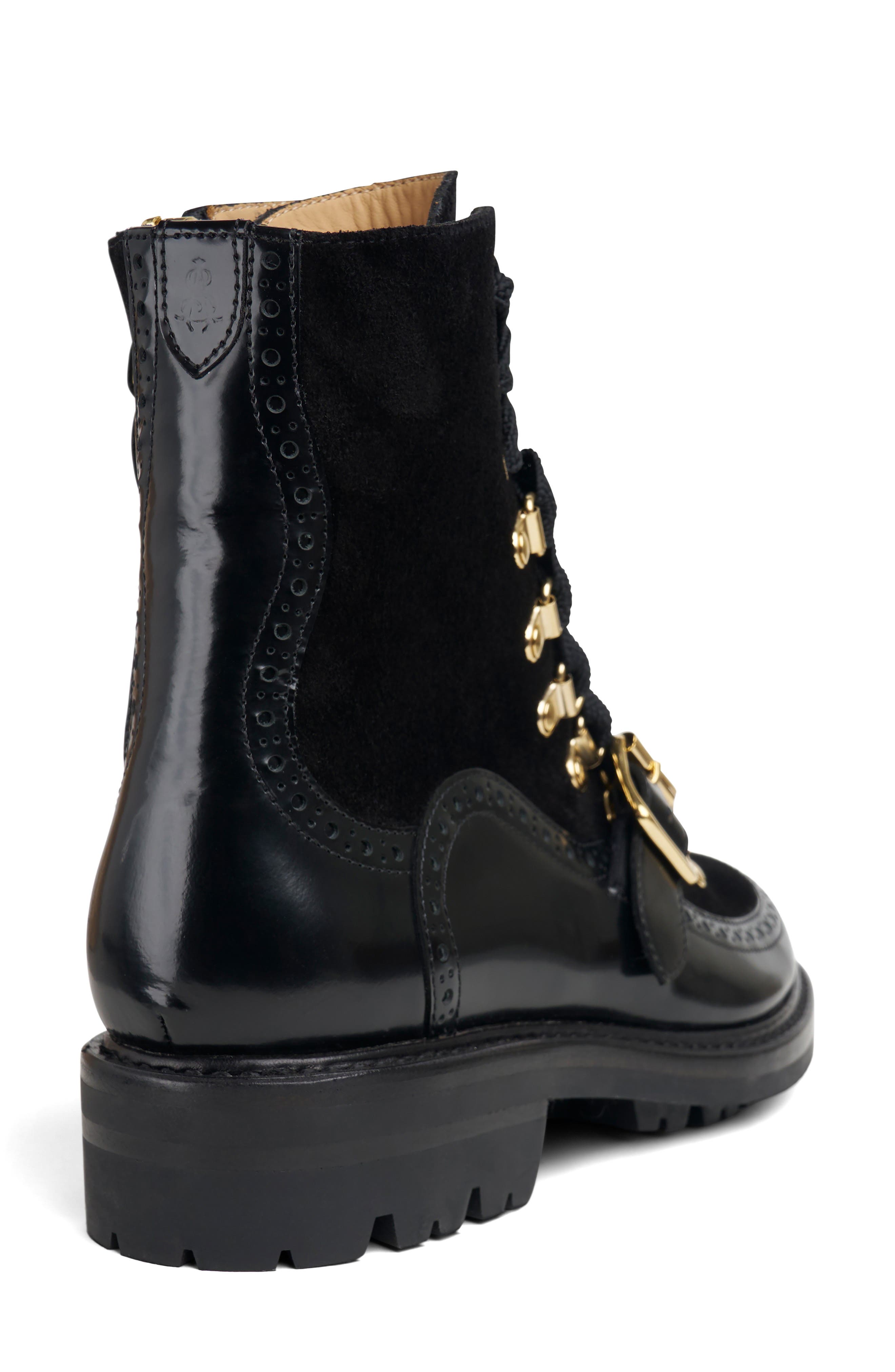 The Office of Angela Scott Miss Clementine Lace-Up Bootie, Alternate, color, Black