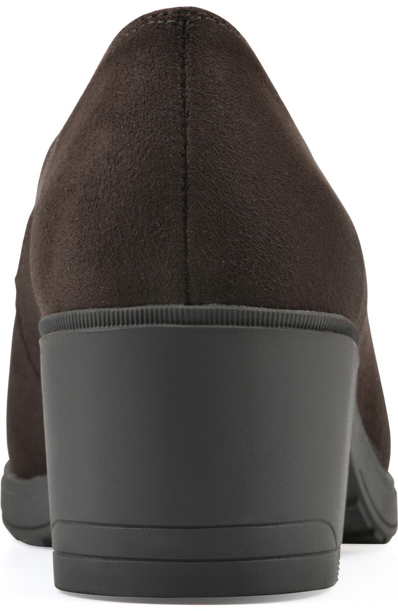 CLIFFS BY WHITE MOUNTAIN Hunton Block Heel Loafer Pump, Alternate, color, Dark Brown Suedette