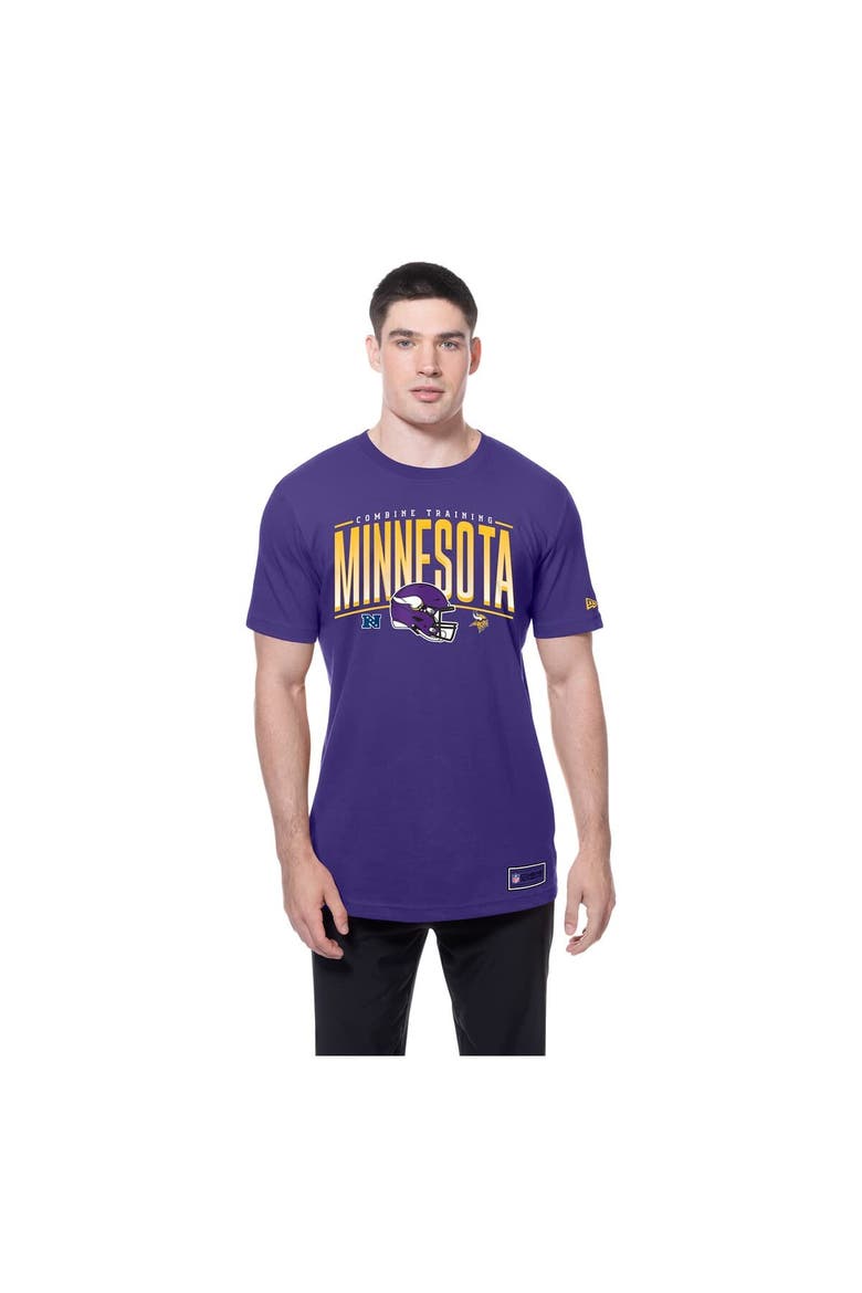 Men's New Era  Purple Minnesota Vikings Combine Authentic Training Throwback T-Shirt, Alternate, color, Purple