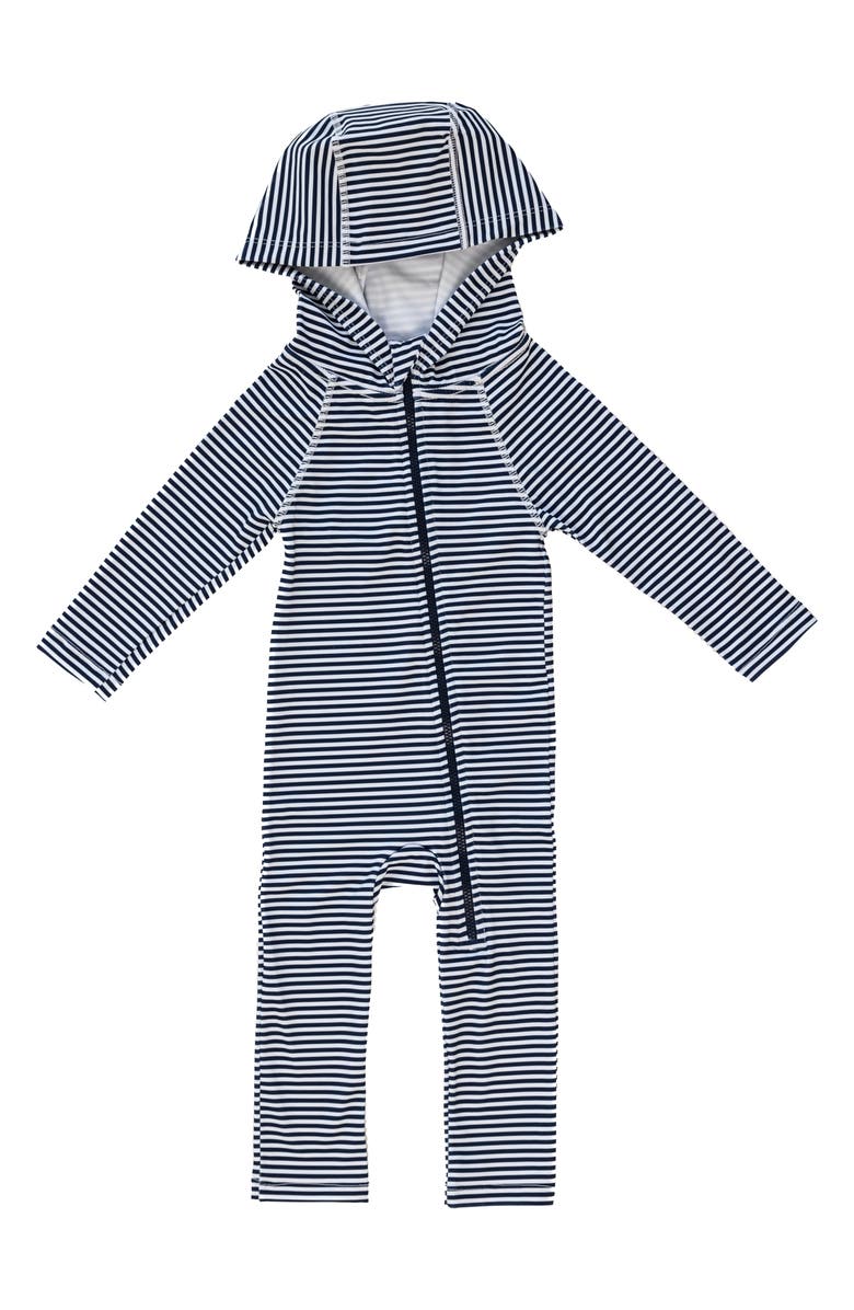 Lake Label Kids' Stripe Long Sleeve Full Body Hooded Swimsuit, Main, color, 