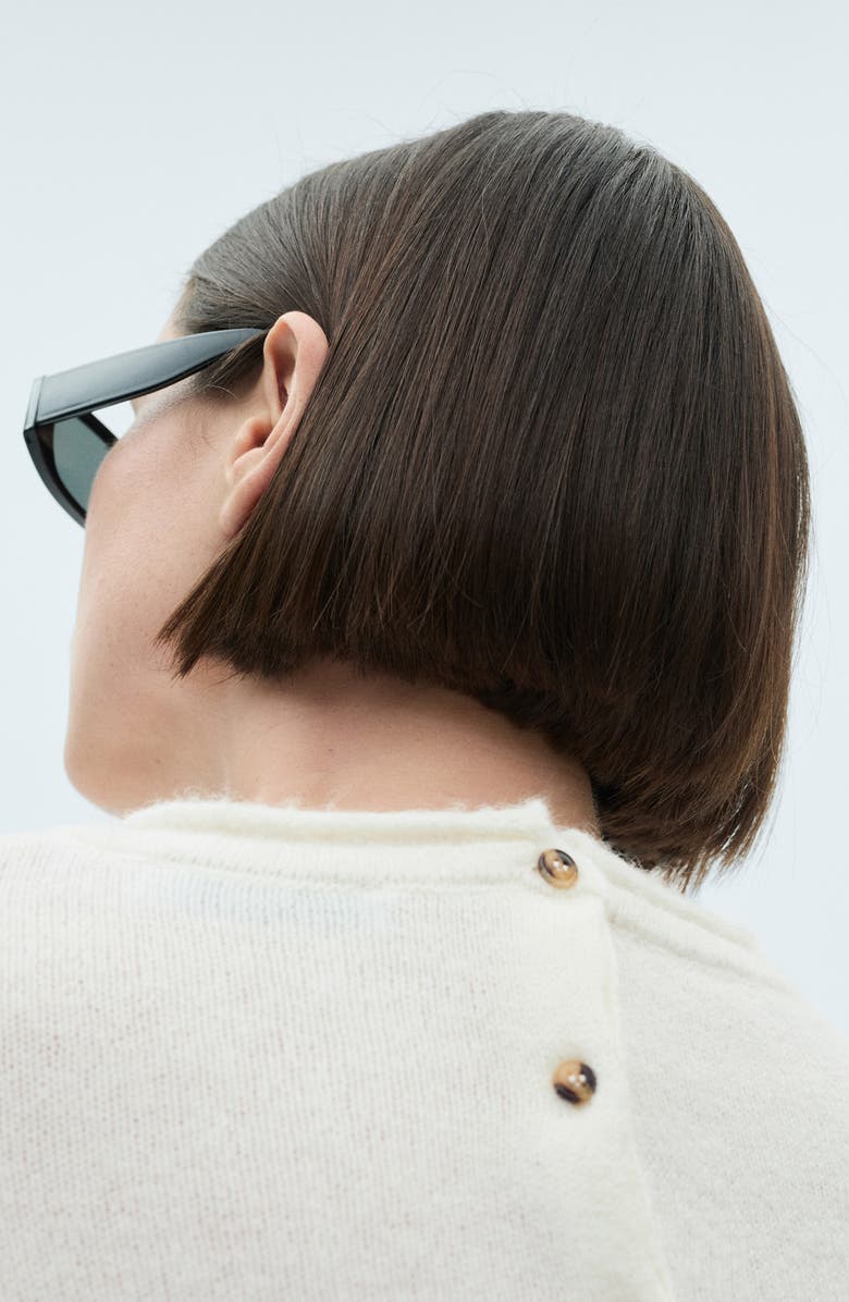 MANGO Button Back Crewneck Sweater, Alternate, color, 