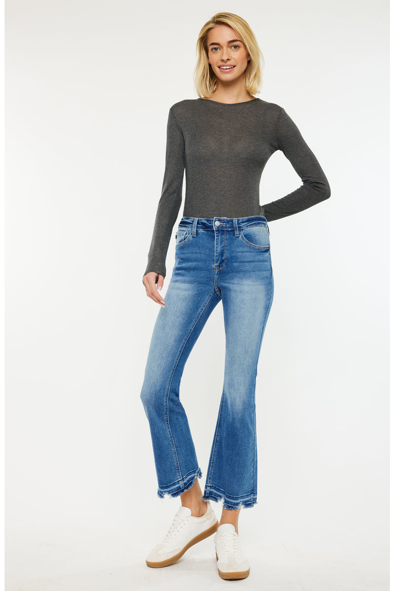 Volumina Essentials High Rise Crop Bootcut Jeans, Alternate, color, Medium Wash