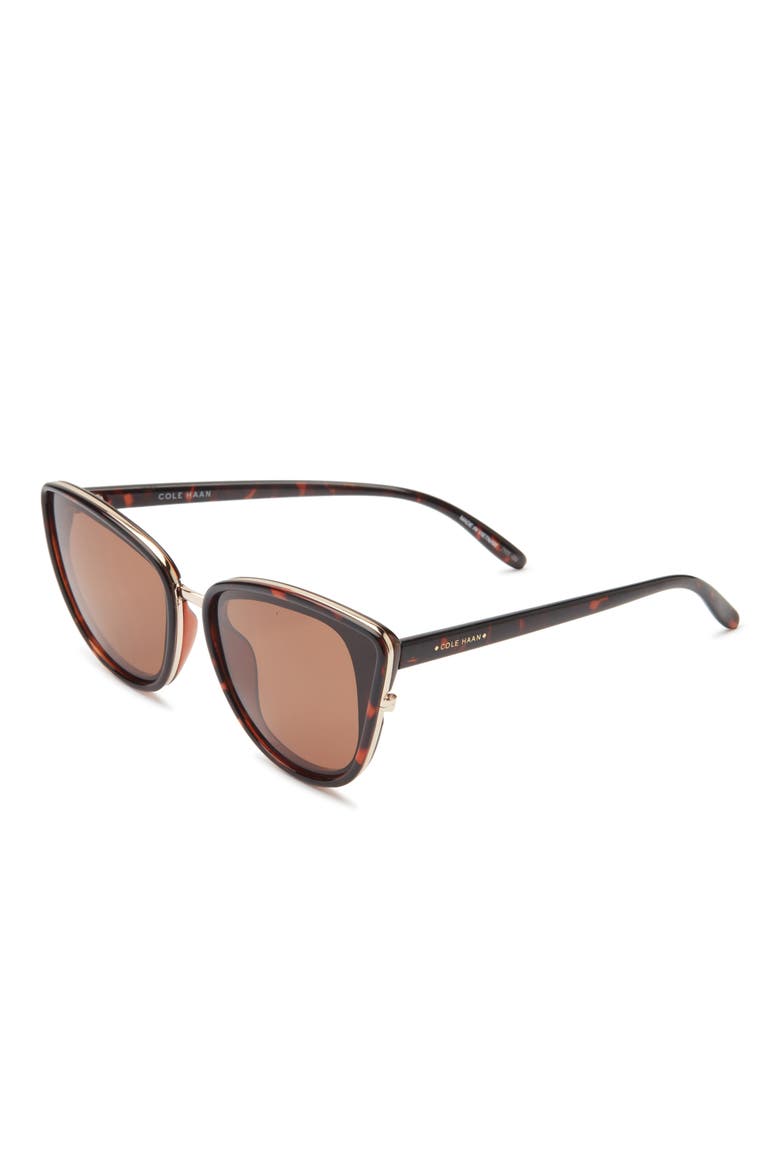 Plastic Cat Eye 60mm Polarized Sunglasses, Alternate, color, TORTOISE