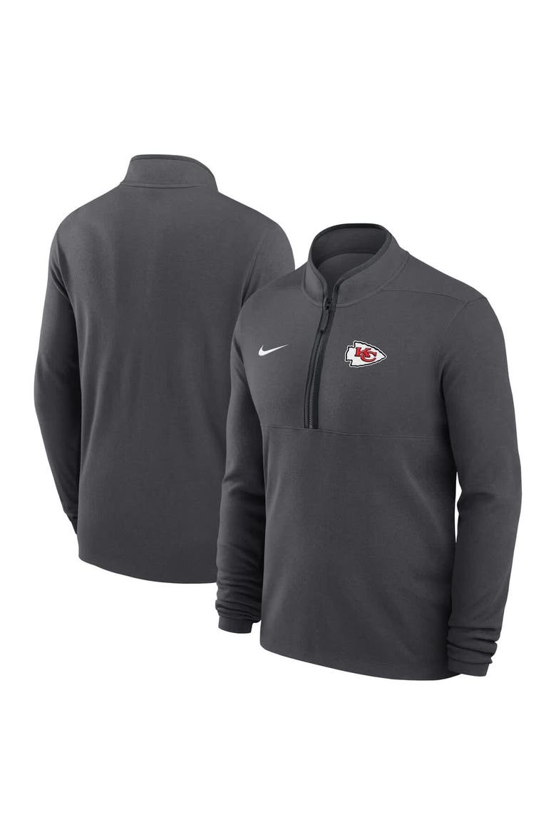 Men's Nike Anthracite Kansas City Chiefs Lightweight Victory Dri-FIT Half-Zip Pullover, Main, color, Anthracite