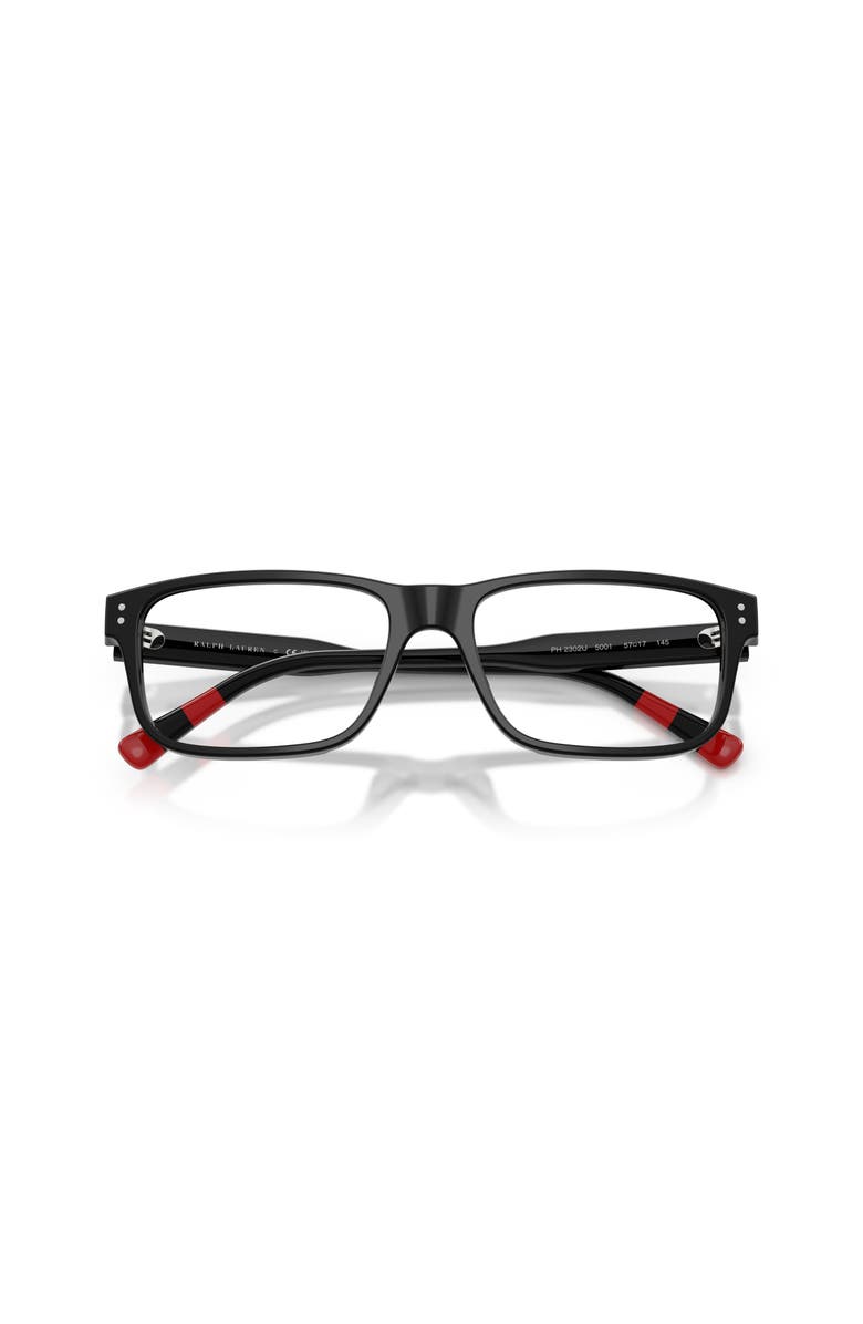 Polo Ralph Lauren 55mm Rectangle optical glasses, Alternate, color, Black