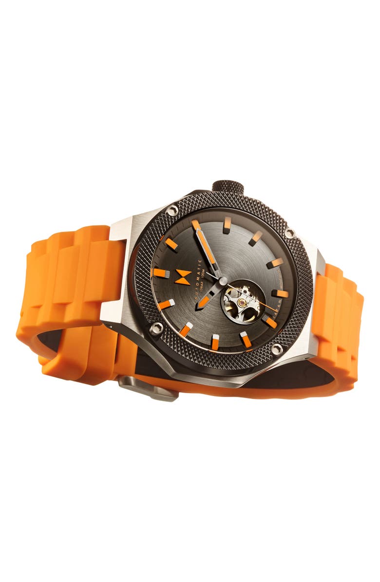 MVMT Raptor Automatic Silicone Strap Watch, 46.5mm, Alternate, color, 