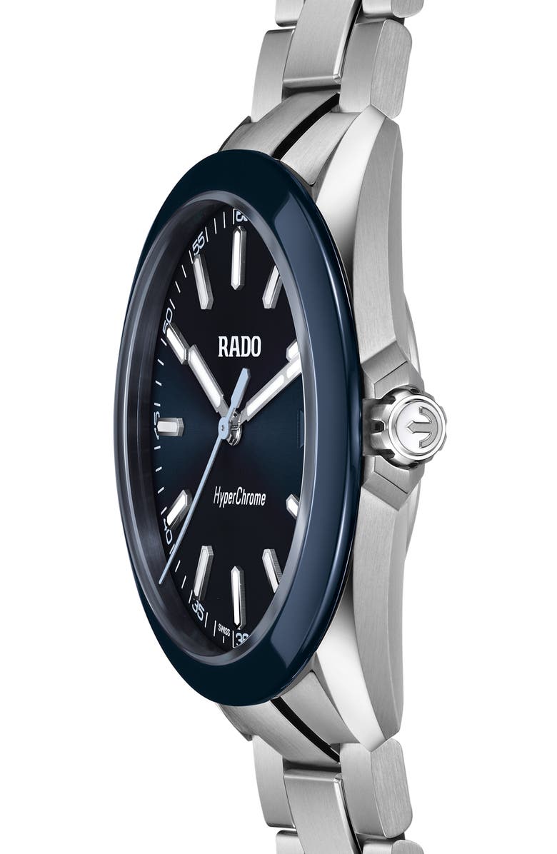 RADO HyperChrome Bracelet Watch, 41.5mm, Alternate, color, Navy