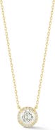 GLAZE JEWELRY Cubic Zirconia Round Halo Pendant Necklace