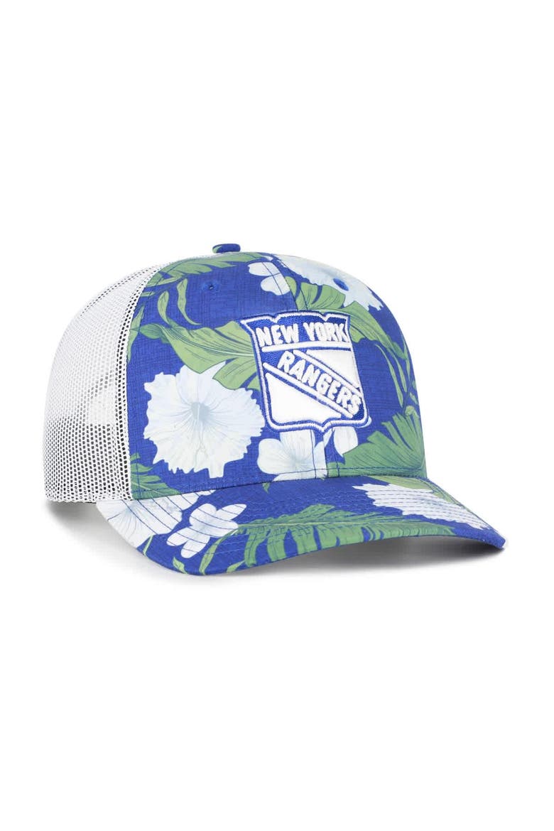 Men's '47  Royal/White New York Rangers Beach Side Adjustable Trucker Hat, Alternate, color, Royal