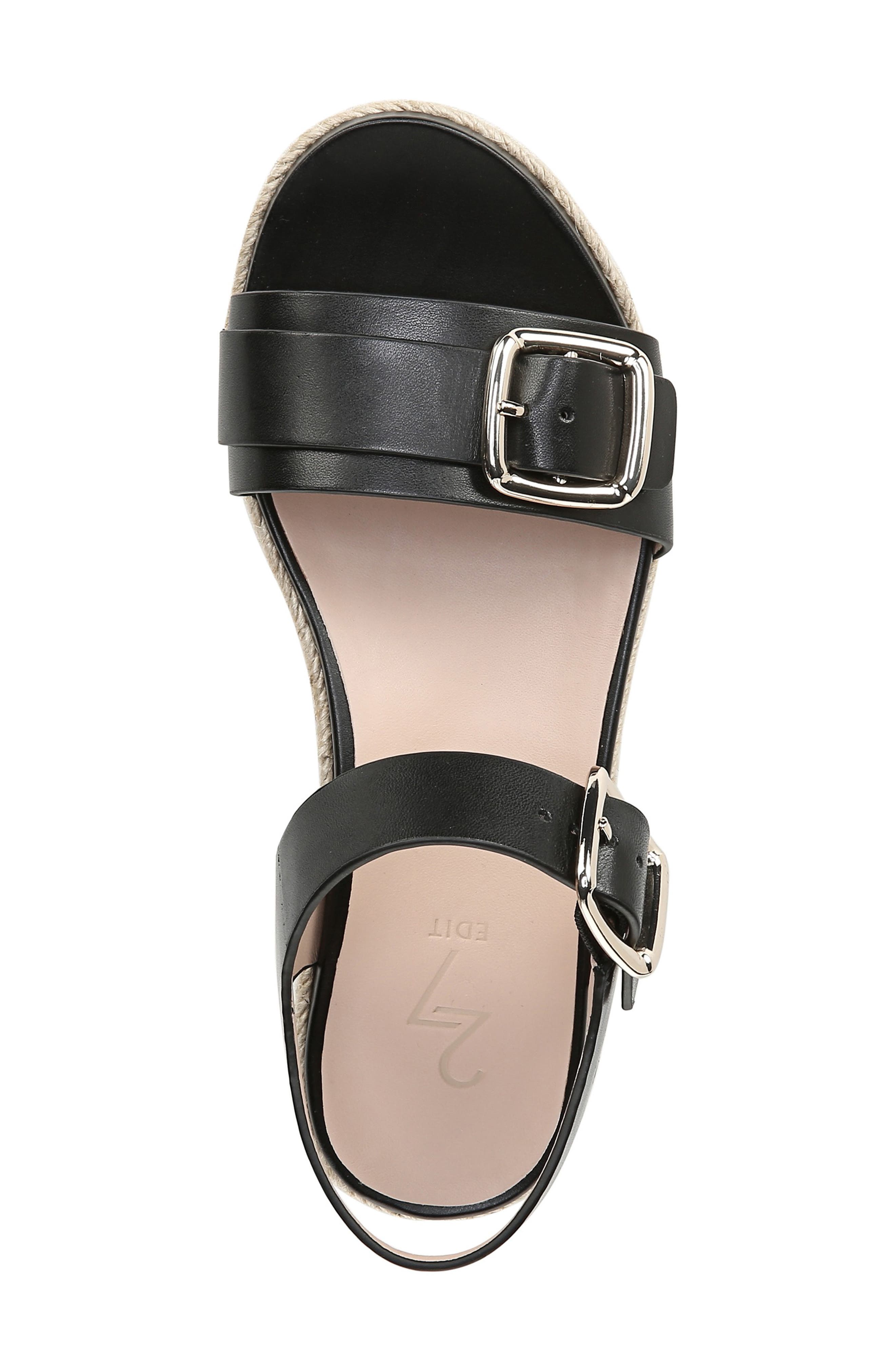 27 Edit Jovana Espadrille Platform Sandal, Alternate, color, BLACK LEATHER