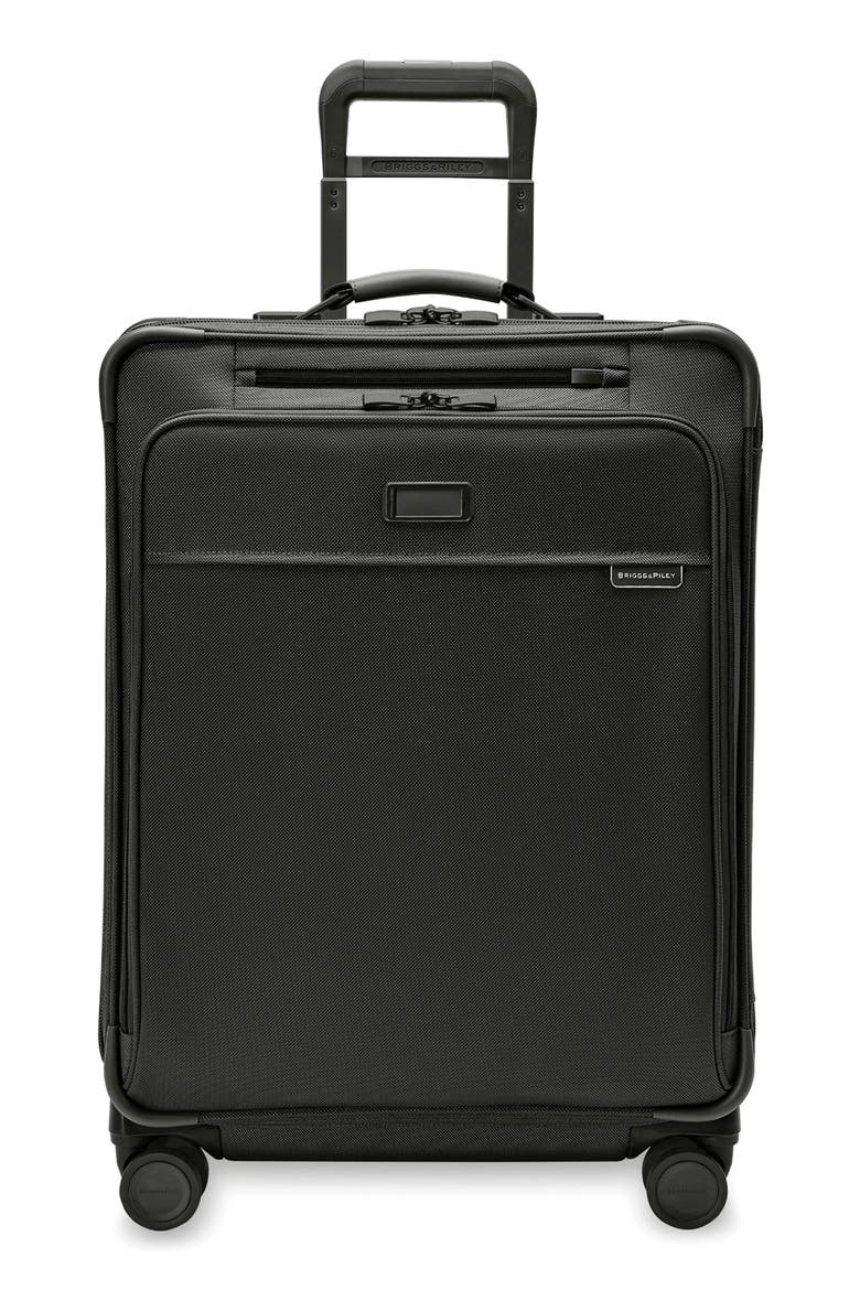 Baseline 26-Inch Medium Expandable Spinner Suitcase, Main, color, BLACK