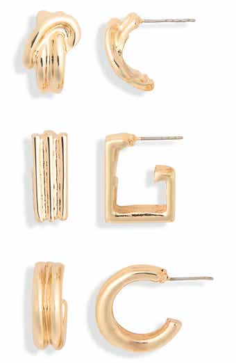 3-Pack Geo Assorted Hoop Earrings