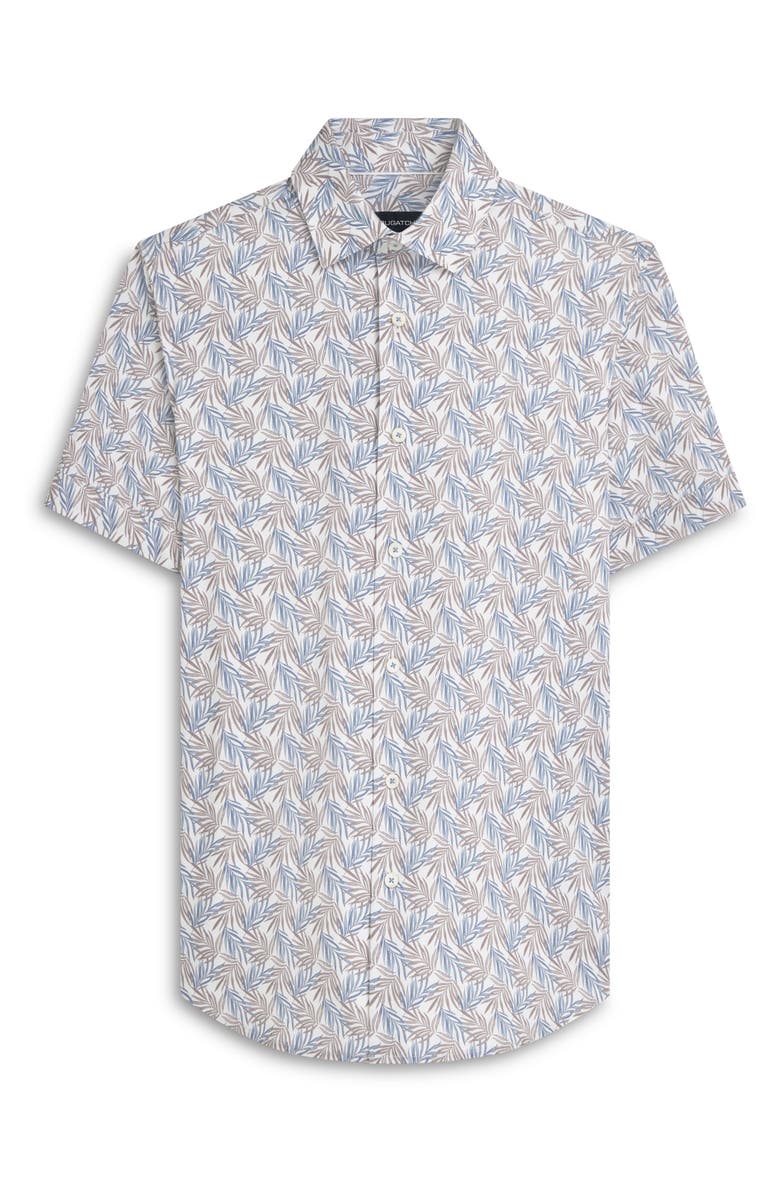 Bugatchi OoohCotton<sup>®</sup> Palm Print Button-Up Shirt, Alternate, color, 