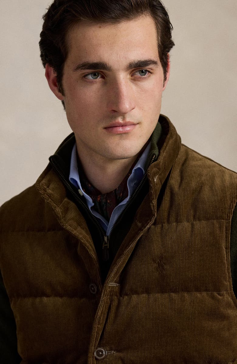 Polo Ralph Lauren 12 Wale Corduroy 650 Fill Power Down Vest, Alternate, color, Pale Russet X