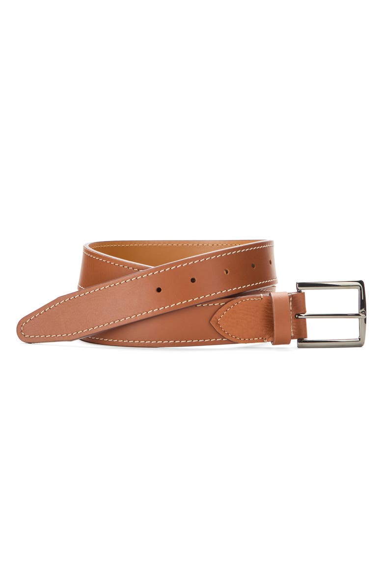 Johnston & Murphy Harrison Soft Leather Belt, Main, color, Tan