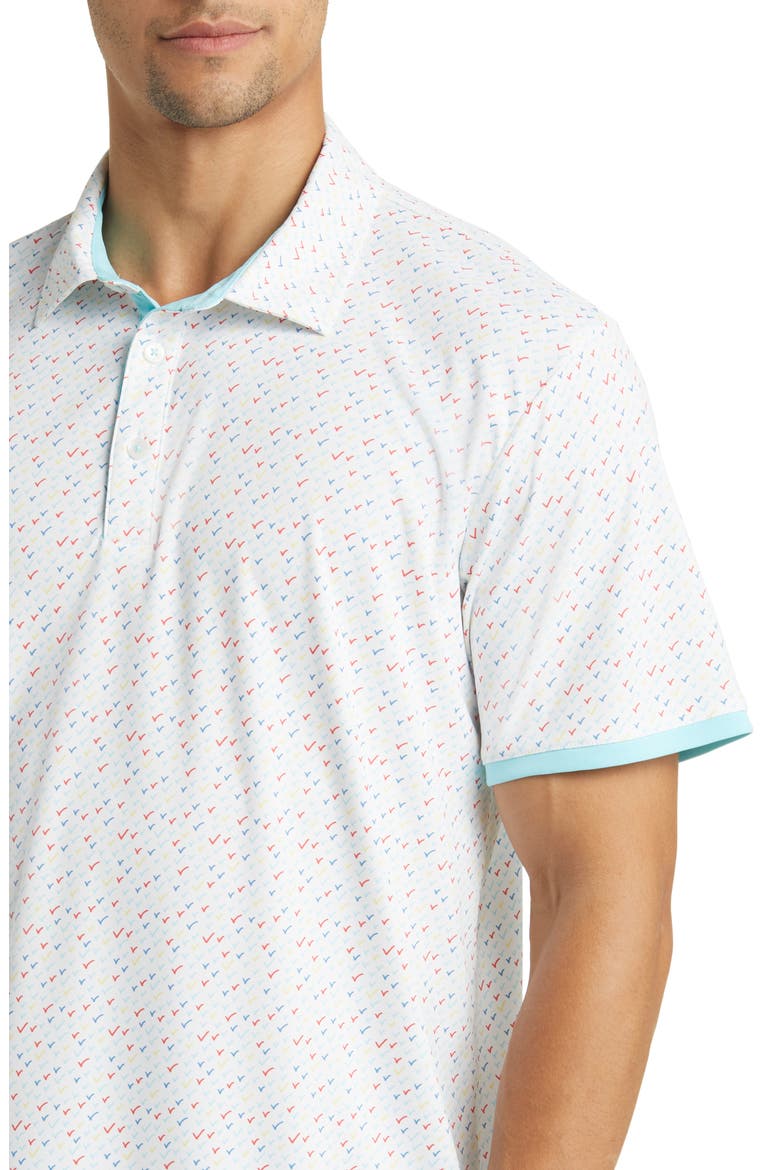 Ashton Scatter Print Golf Polo, Alternate, color, IVORY/ AQUA