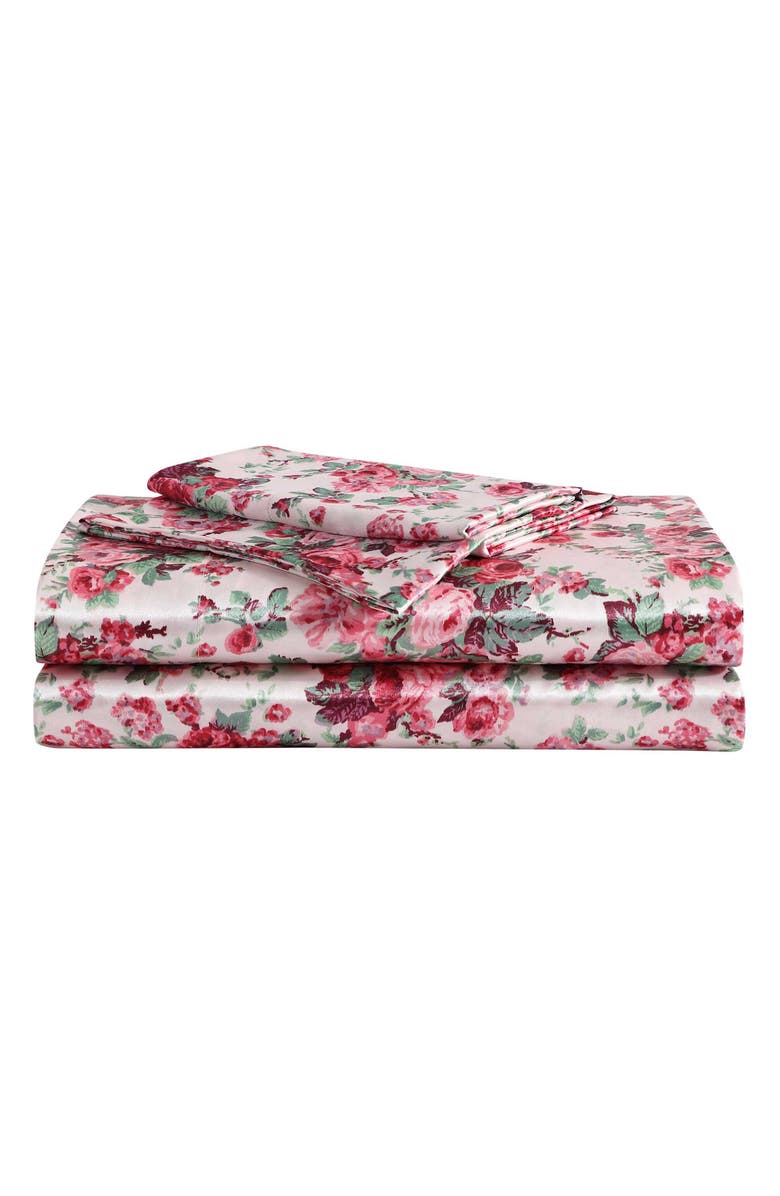 Betsey Johnson Vintage Floral Sheet Set, Main, color, Pink
